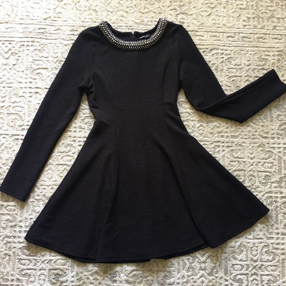 Double Zero, Small, Black dress with metallic beading on collar